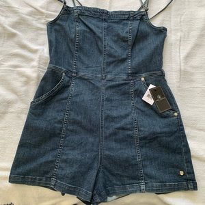 Volcom Denim Romper Overall - Denim Blue